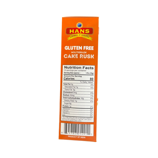 Hans Gluten Free Multigrain Cake Rusk 200g