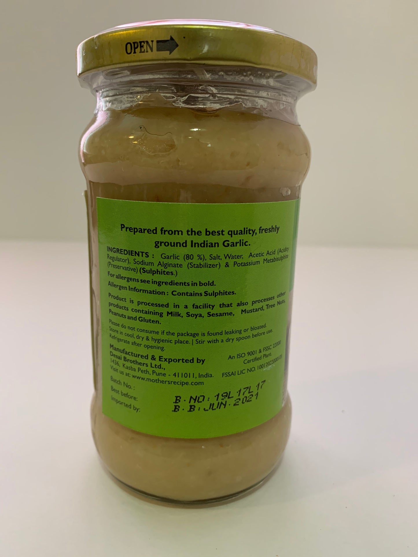 Mother’s Garlic Paste 10.6oz